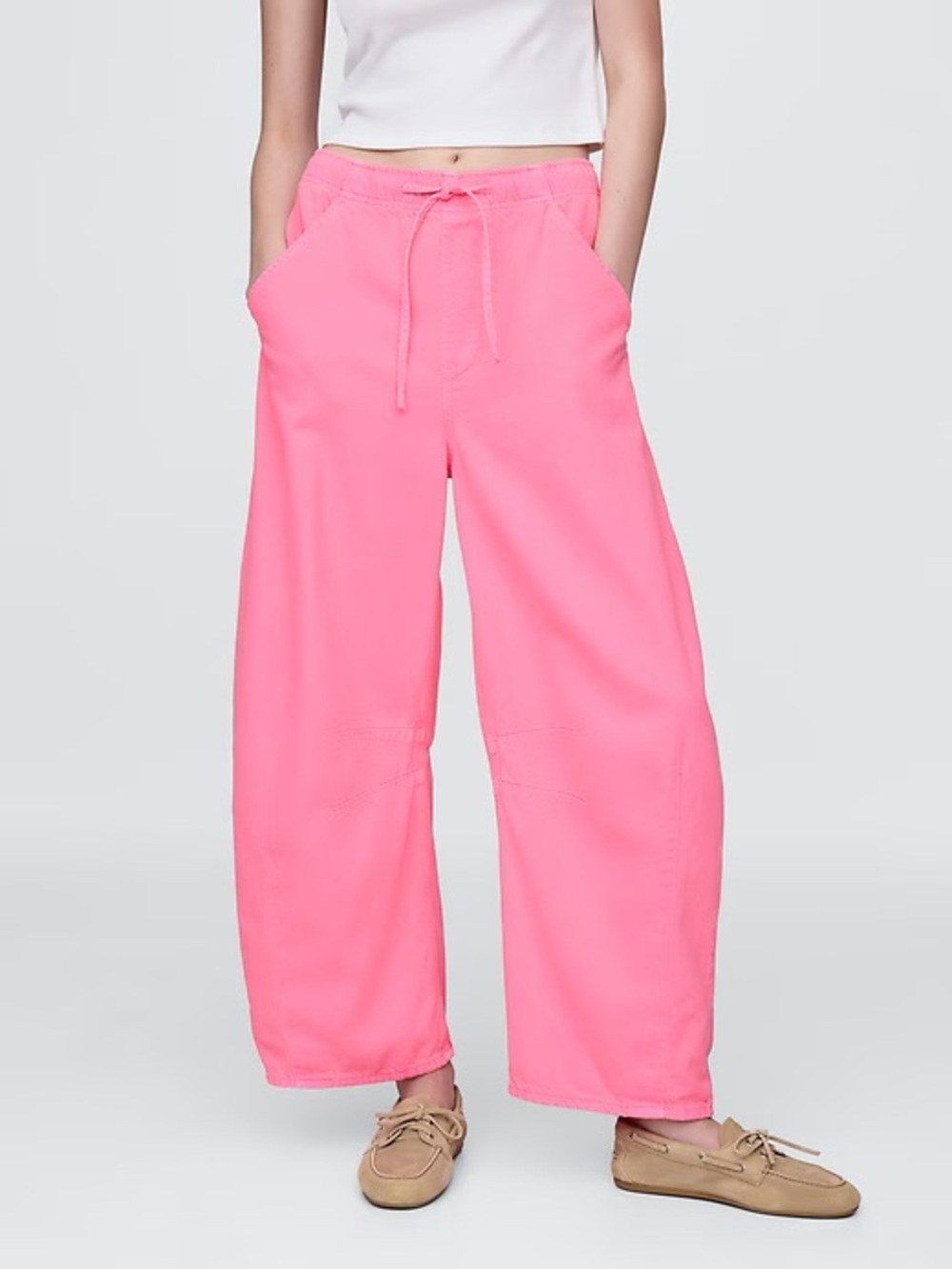 NWT! Gap Neon Pink Denim Mid Rise Easy Horseshoe Jeans - LARGE TALL